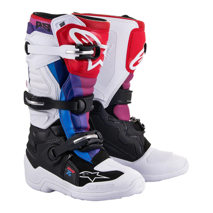 botas-crianca-alpinestars-tech-7-branco-preto-arco-iris-pair