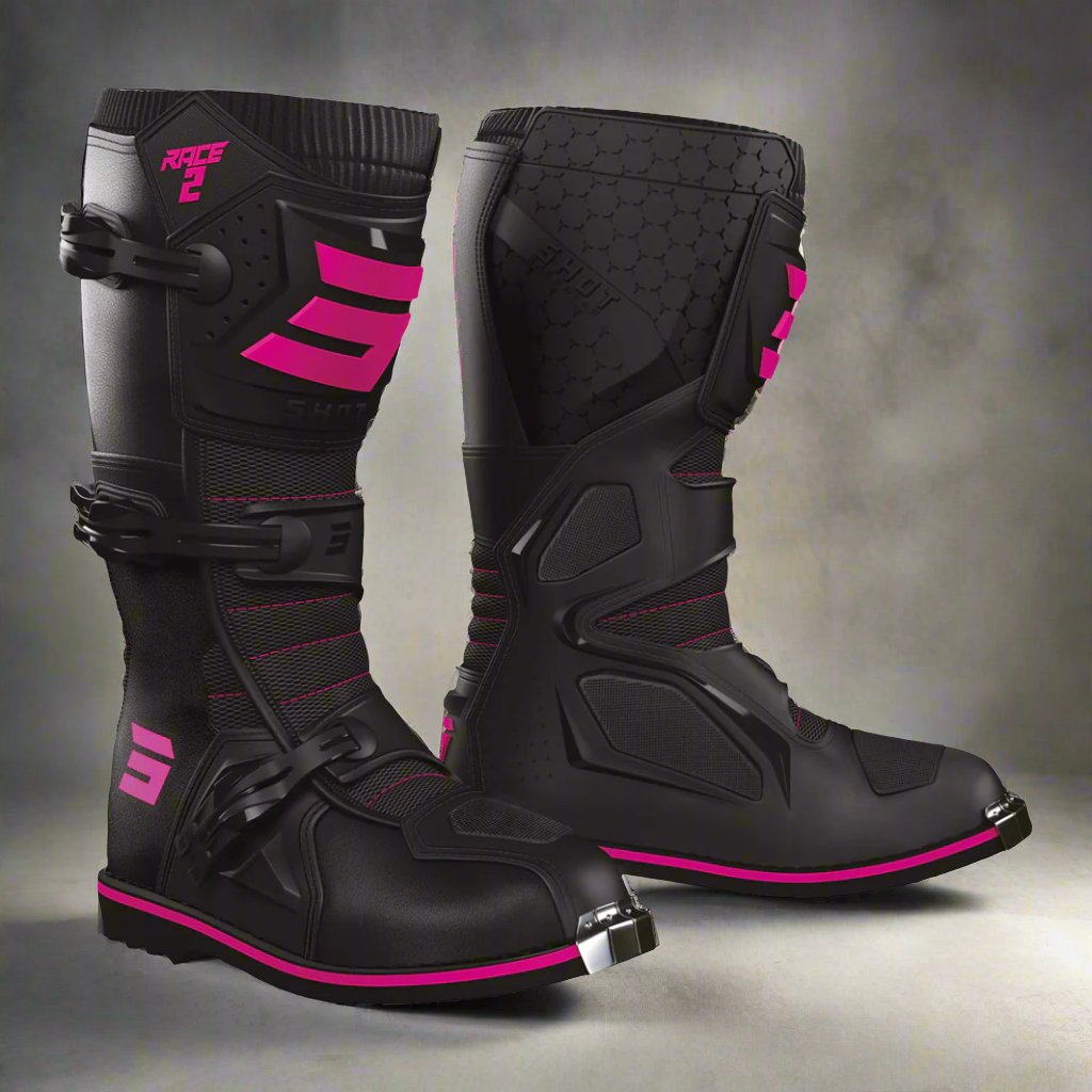 botas-crianca-shot-race-2-preto-rosa