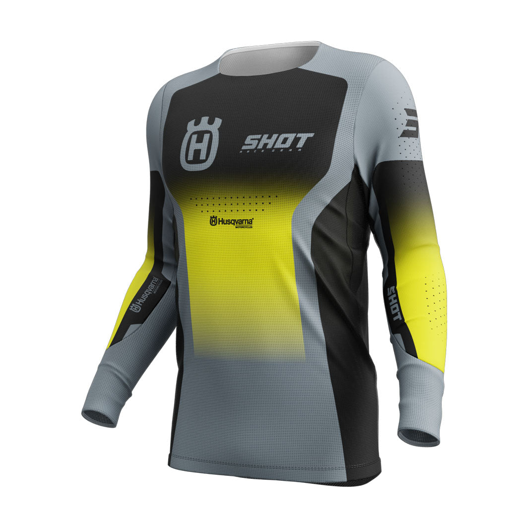 MAILLOT SHOT AEROLITE HUSQVARNA GRIS/NOIR