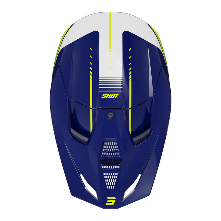 CASQUE SHOT FURIOUS PEAK BLEU/JAUNE NÉON BRILLANT